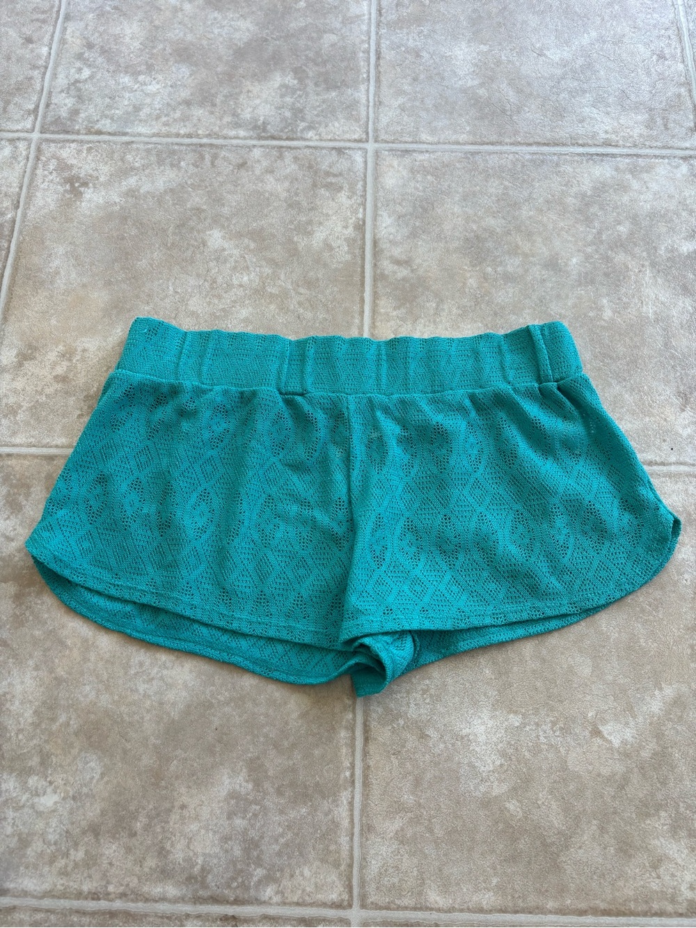 Women’s Teal Lace Overlay Shorts